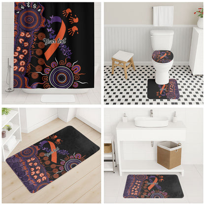 Australia Psoriasis Support Personalised Bathroom Set Aboriginal Ribbon Dot Painting
