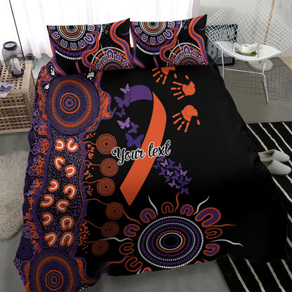 Australia Psoriasis Support Personalised Bedding Set Aboriginal Ribbon Dot Painting