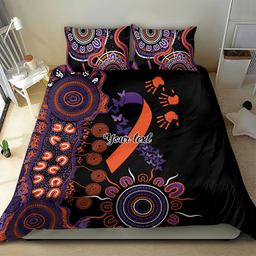 Australia Psoriasis Support Personalised Bedding Set Aboriginal Ribbon Dot Painting