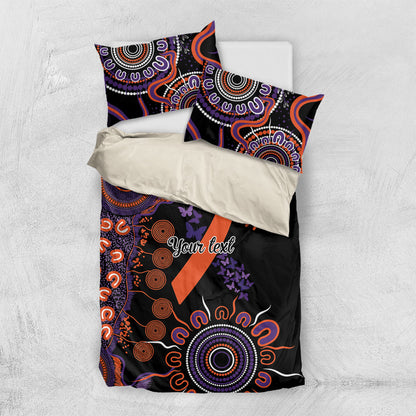 Australia Psoriasis Support Personalised Bedding Set Aboriginal Ribbon Dot Painting