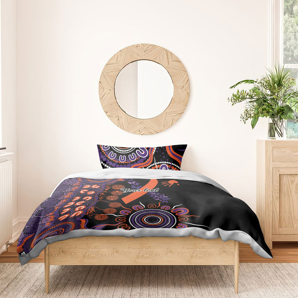 Australia Psoriasis Support Personalised Bedding Set Aboriginal Ribbon Dot Painting