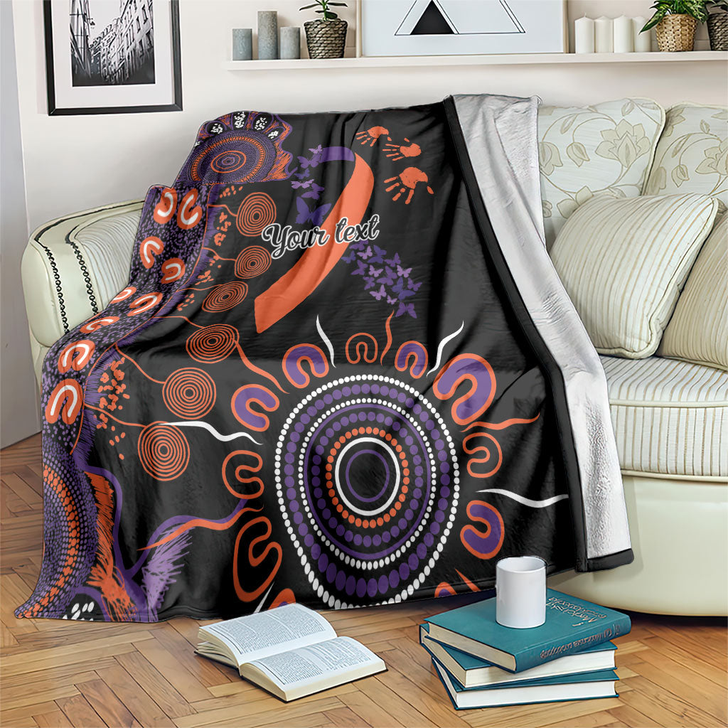 Australia Psoriasis Support Personalised Blanket Aboriginal Ribbon Dot Painting
