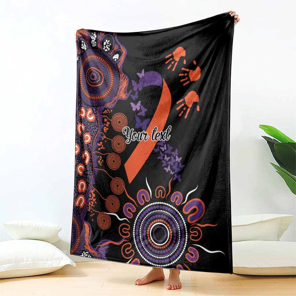 Australia Psoriasis Support Personalised Blanket Aboriginal Ribbon Dot Painting