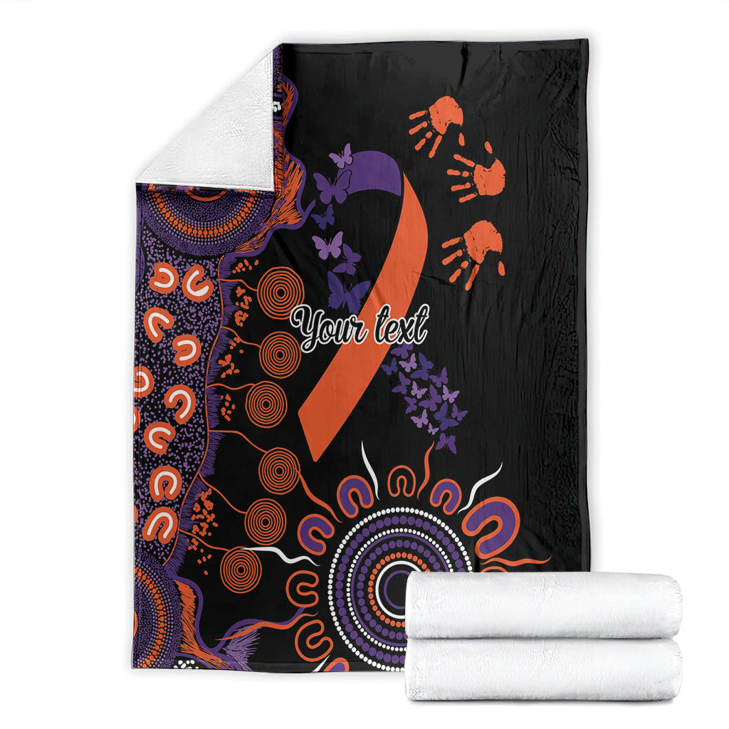 Australia Psoriasis Support Personalised Blanket Aboriginal Ribbon Dot Painting