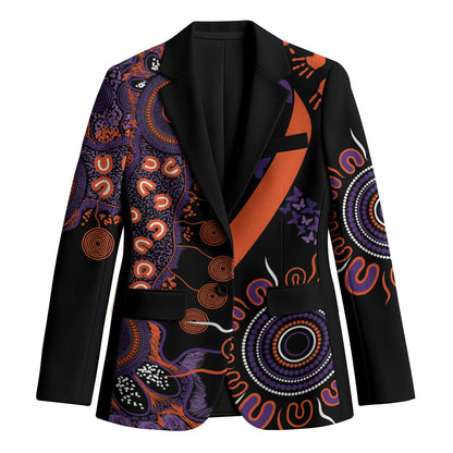 Australia Psoriasis Support Personalised Blazer Aboriginal Ribbon Dot Painting