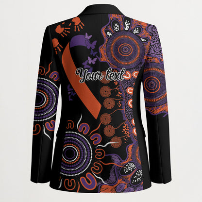 Australia Psoriasis Support Personalised Blazer Aboriginal Ribbon Dot Painting