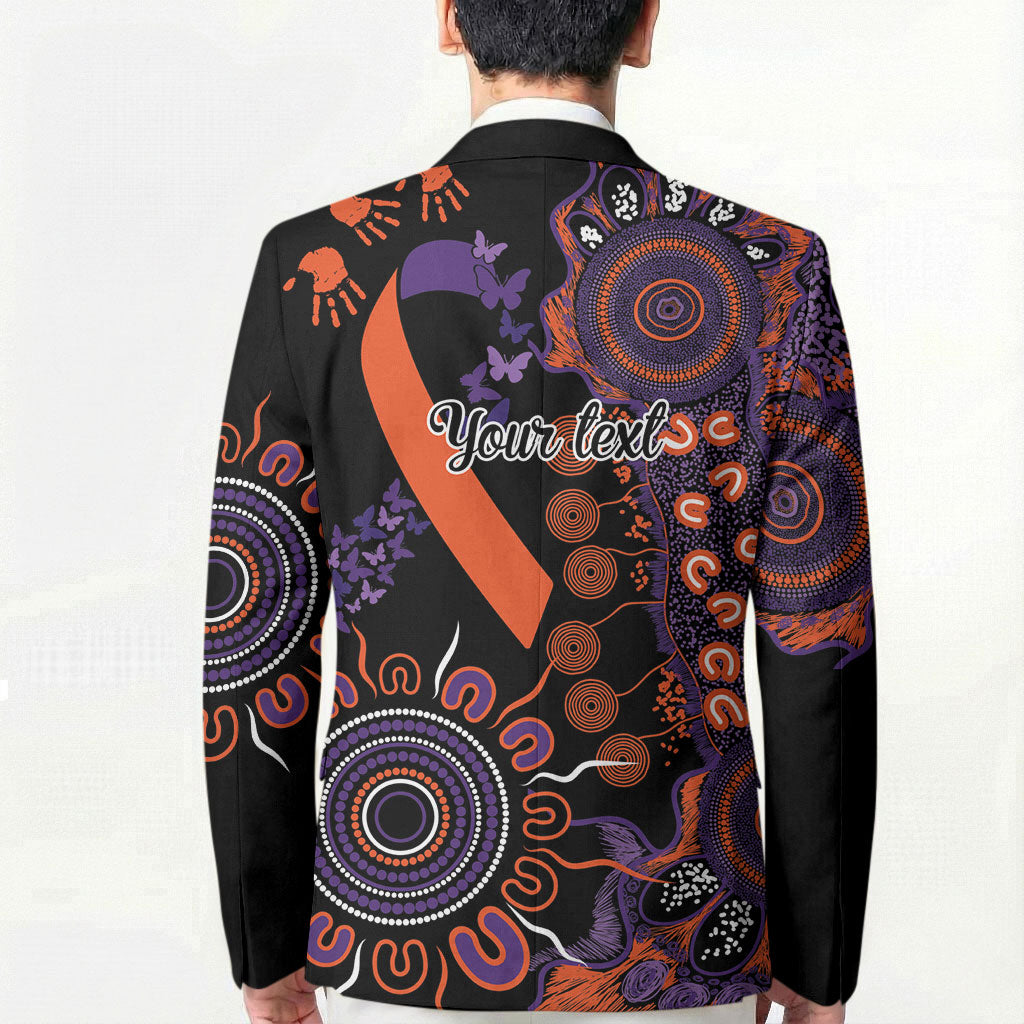 Australia Psoriasis Support Personalised Blazer Aboriginal Ribbon Dot Painting