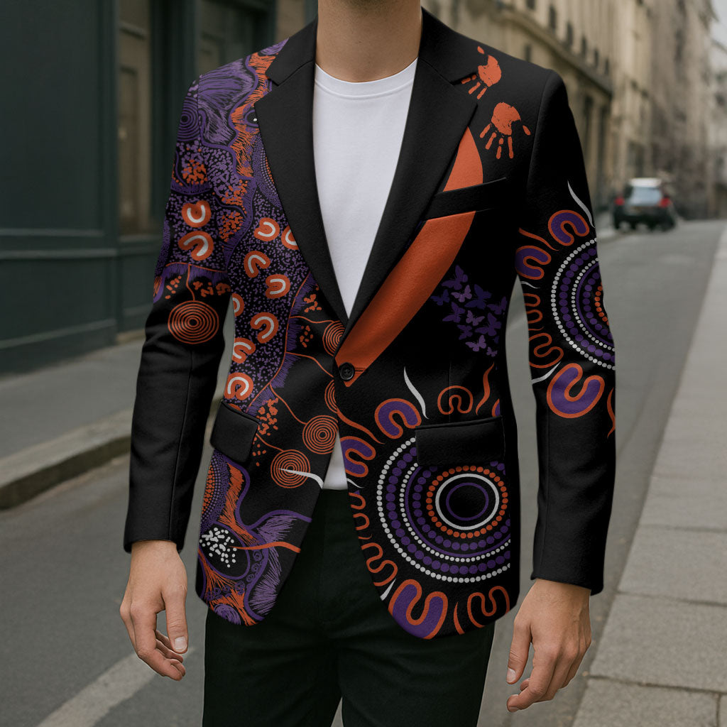 Australia Psoriasis Support Personalised Blazer Aboriginal Ribbon Dot Painting