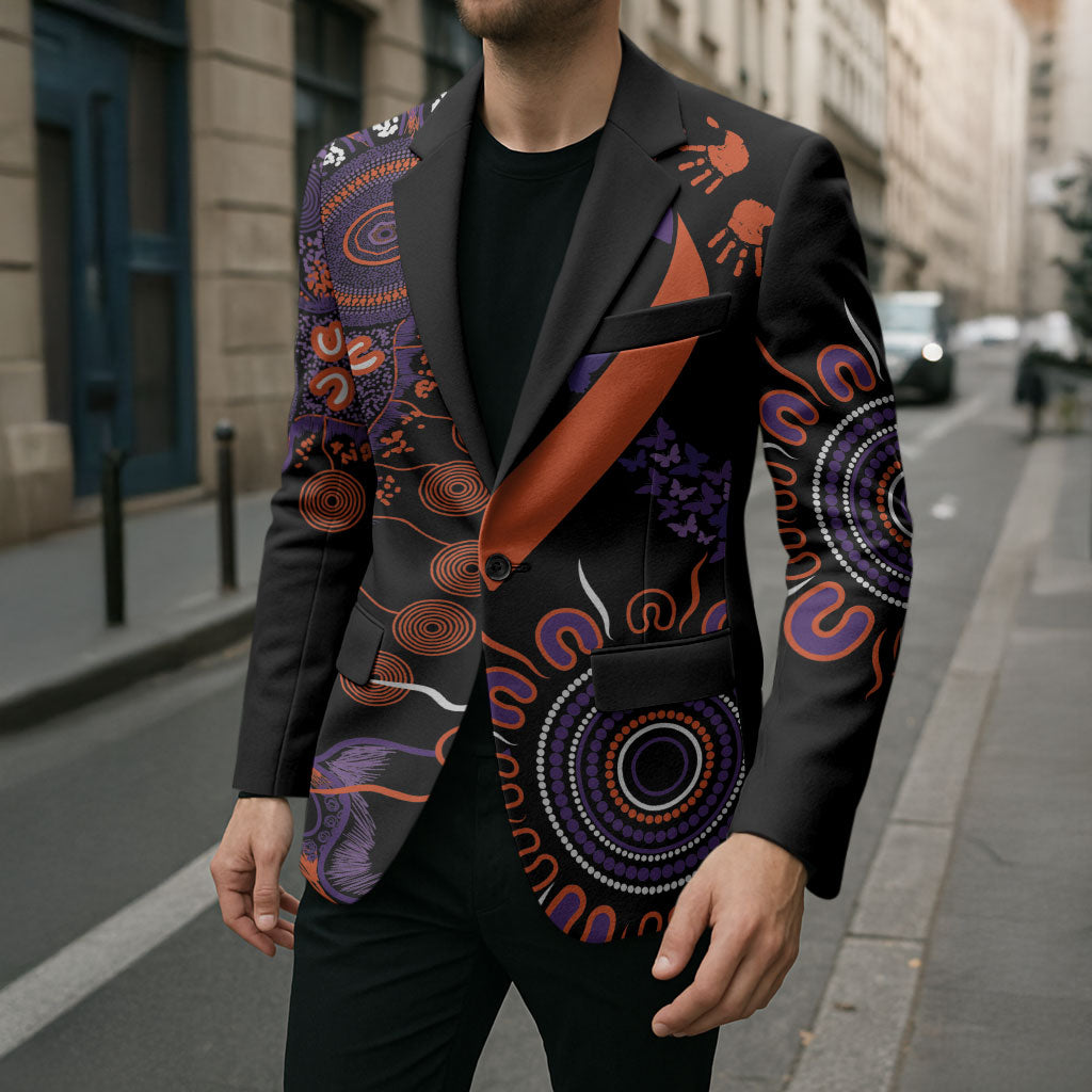 Australia Psoriasis Support Personalised Blazer Aboriginal Ribbon Dot Painting