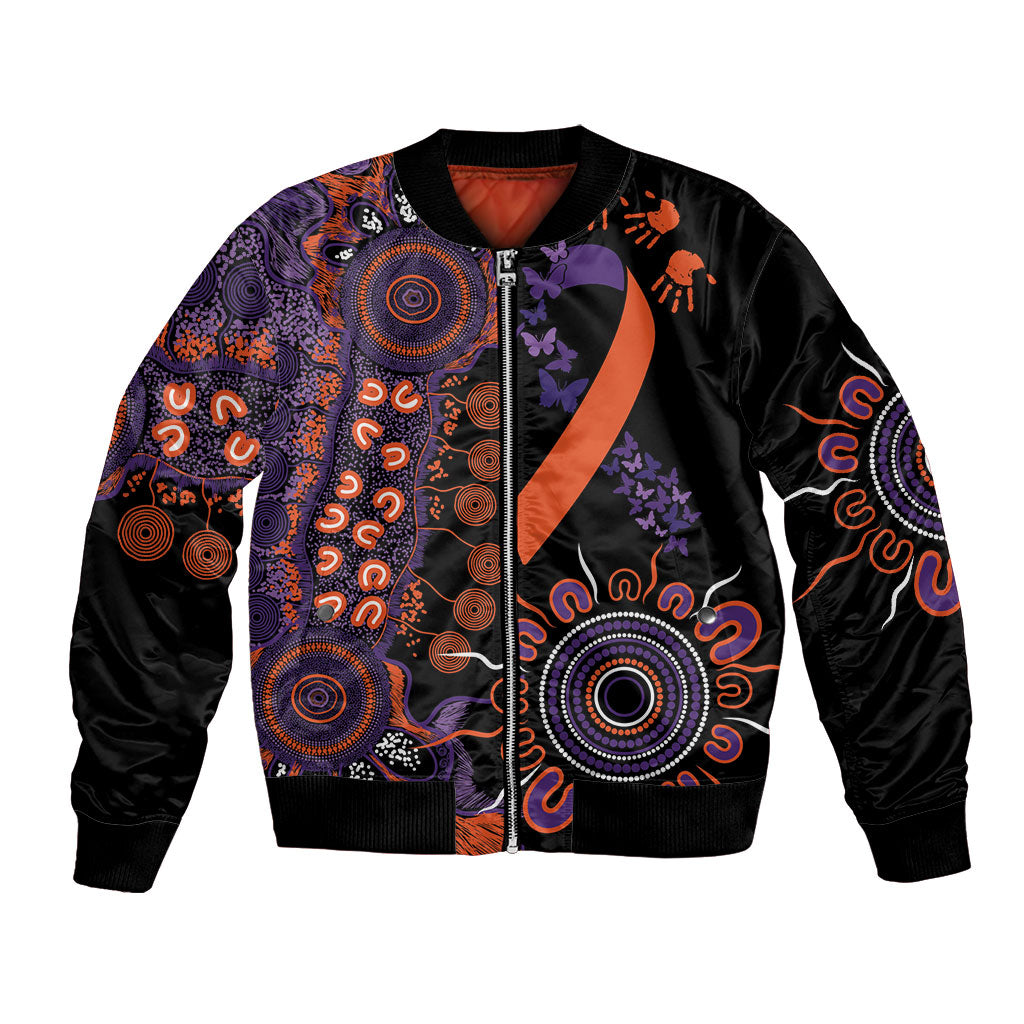 Australia Psoriasis Support Personalised Bomber Jacket Aboriginal Ribbon Dot Painting