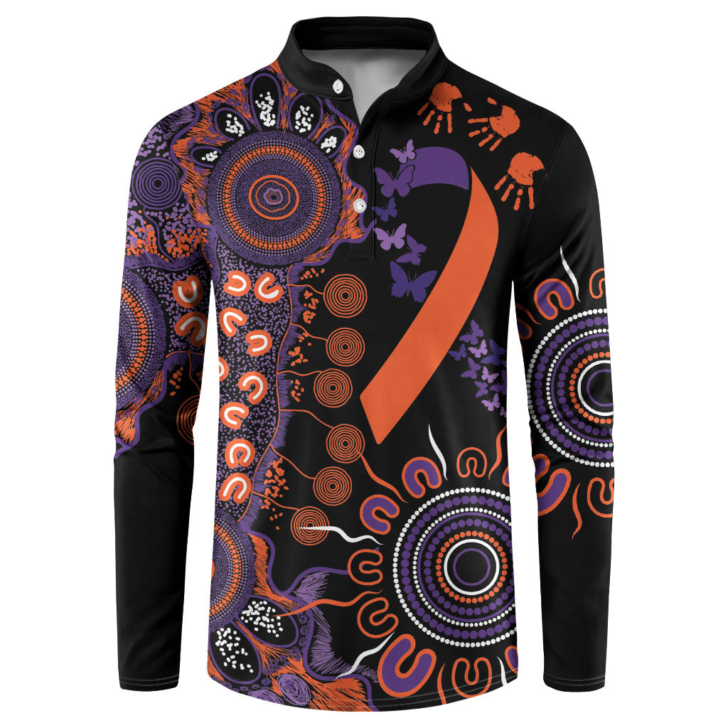 Australia Psoriasis Support Personalised Button Sweatshirt Aboriginal Ribbon Dot Painting