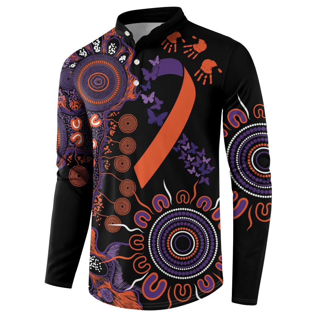 Australia Psoriasis Support Personalised Button Sweatshirt Aboriginal Ribbon Dot Painting
