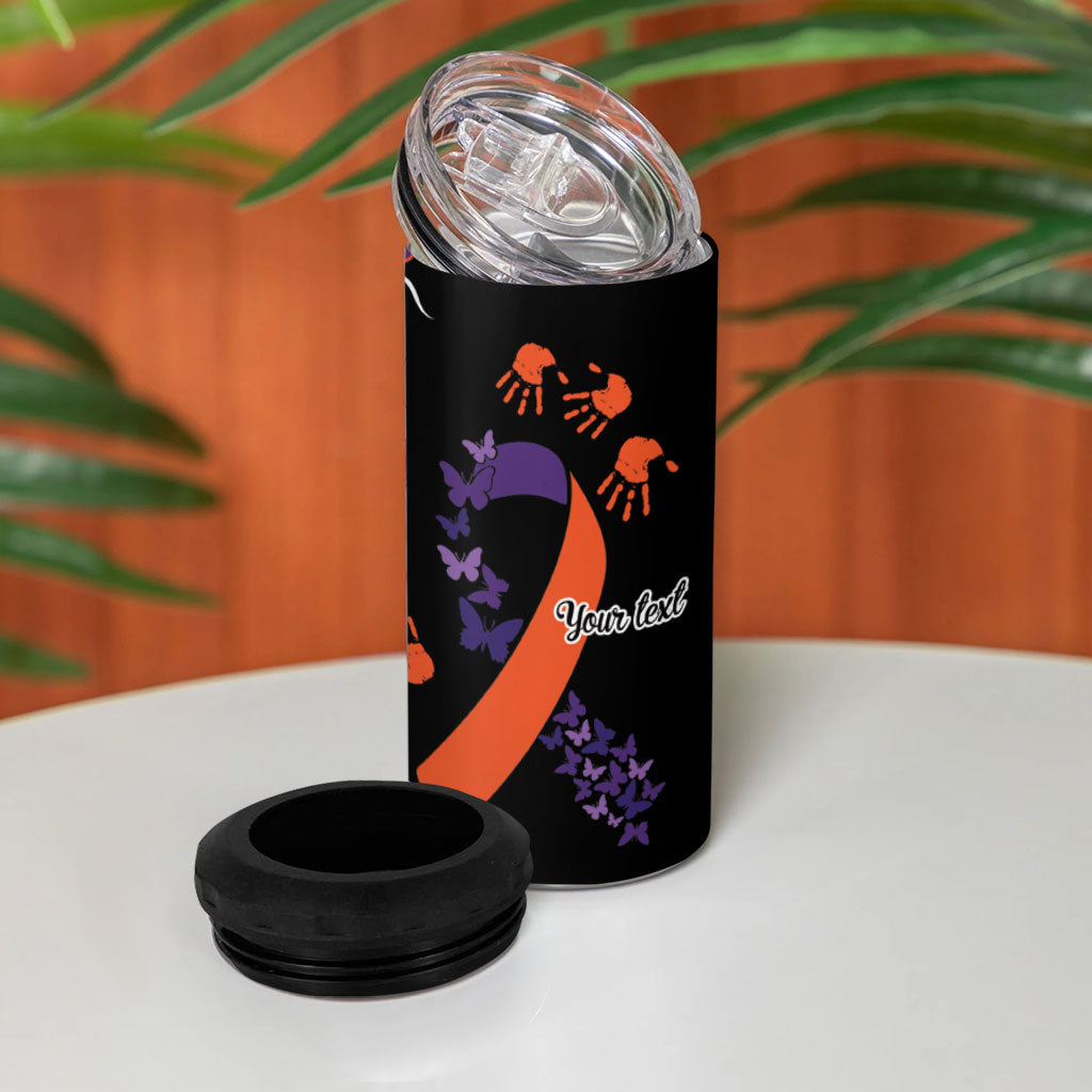 Australia Psoriasis Support Personalised 4 in 1 Can Cooler Tumbler Aboriginal Ribbon Dot Painting
