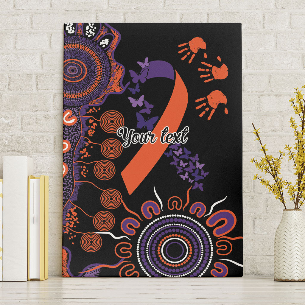 Australia Psoriasis Support Personalised Canvas Wall Art Aboriginal Ribbon Dot Painting