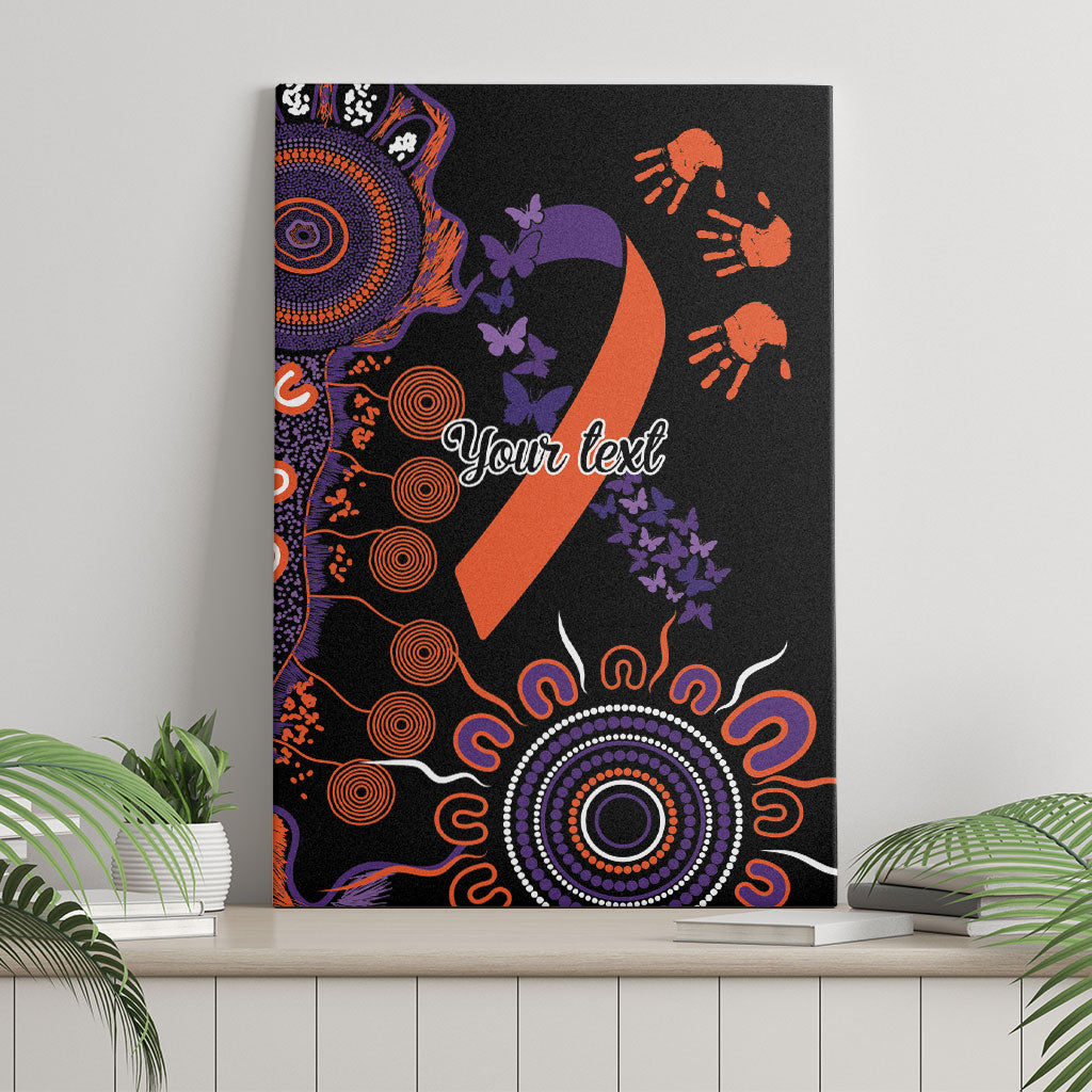 Australia Psoriasis Support Personalised Canvas Wall Art Aboriginal Ribbon Dot Painting