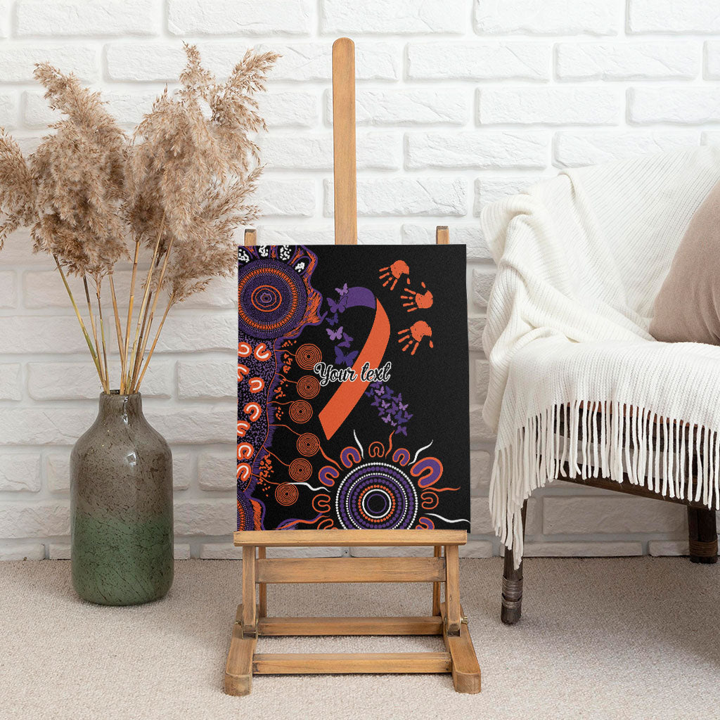 Australia Psoriasis Support Personalised Canvas Wall Art Aboriginal Ribbon Dot Painting