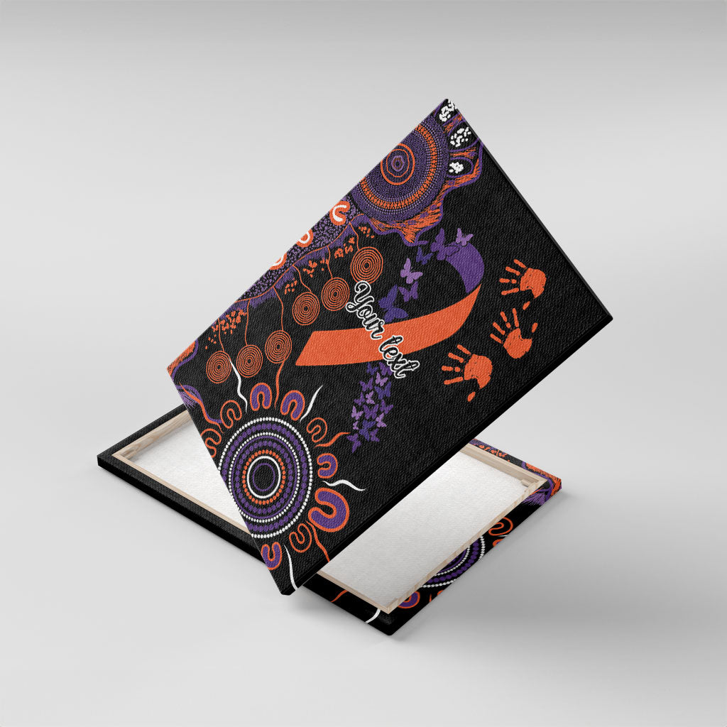 Australia Psoriasis Support Personalised Canvas Wall Art Aboriginal Ribbon Dot Painting