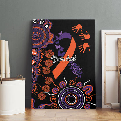 Australia Psoriasis Support Personalised Canvas Wall Art Aboriginal Ribbon Dot Painting