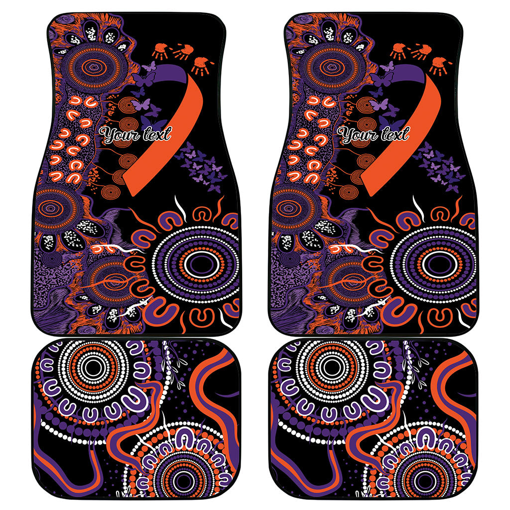 Australia Psoriasis Support Personalised Car Mats Aboriginal Ribbon Dot Painting