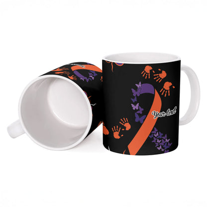 Australia Psoriasis Support Personalised Ceramic Mug Aboriginal Ribbon Dot Painting