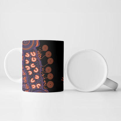 Australia Psoriasis Support Personalised Ceramic Mug Aboriginal Ribbon Dot Painting