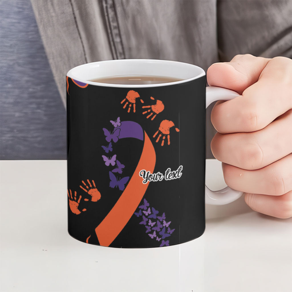Australia Psoriasis Support Personalised Ceramic Mug Aboriginal Ribbon Dot Painting