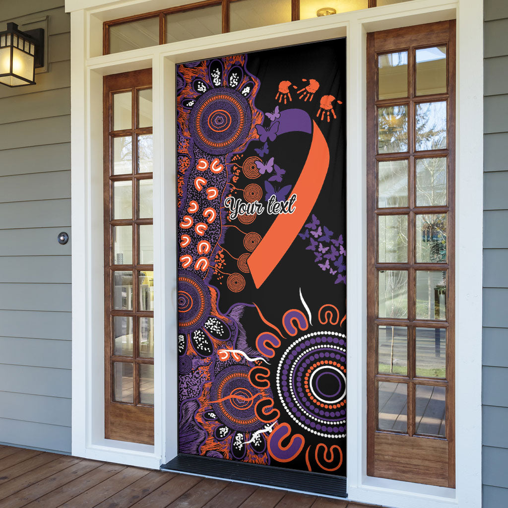 Australia Psoriasis Support Personalised Door Cover Aboriginal Ribbon Dot Painting