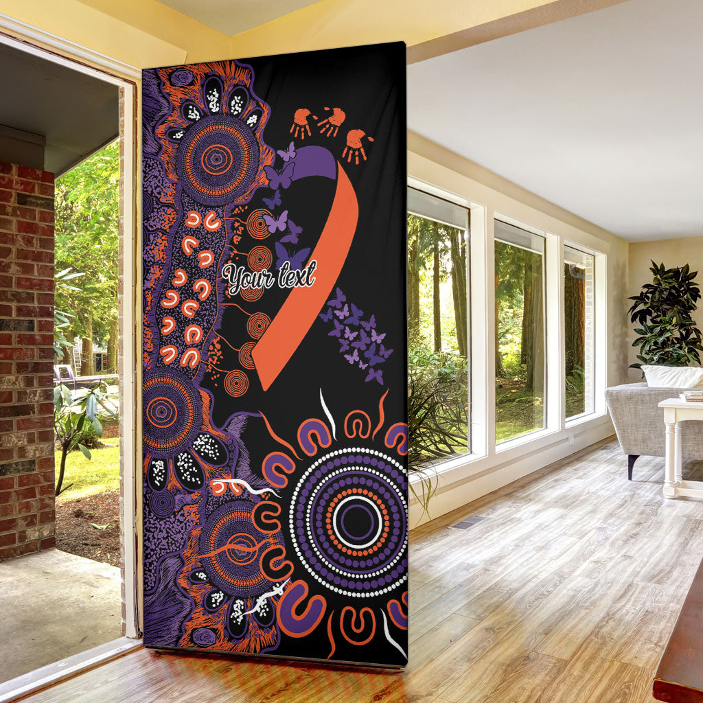 Australia Psoriasis Support Personalised Door Cover Aboriginal Ribbon Dot Painting