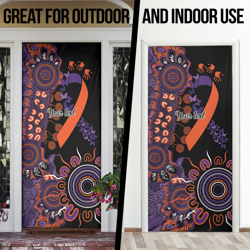 Australia Psoriasis Support Personalised Door Cover Aboriginal Ribbon Dot Painting