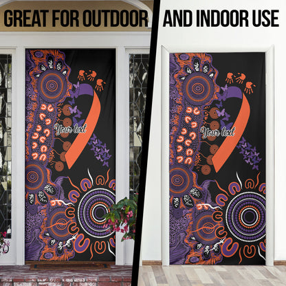 Australia Psoriasis Support Personalised Door Cover Aboriginal Ribbon Dot Painting