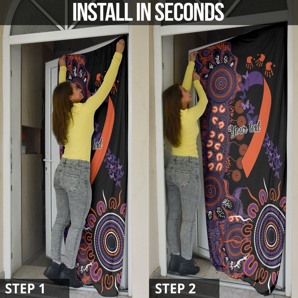 Australia Psoriasis Support Personalised Door Cover Aboriginal Ribbon Dot Painting
