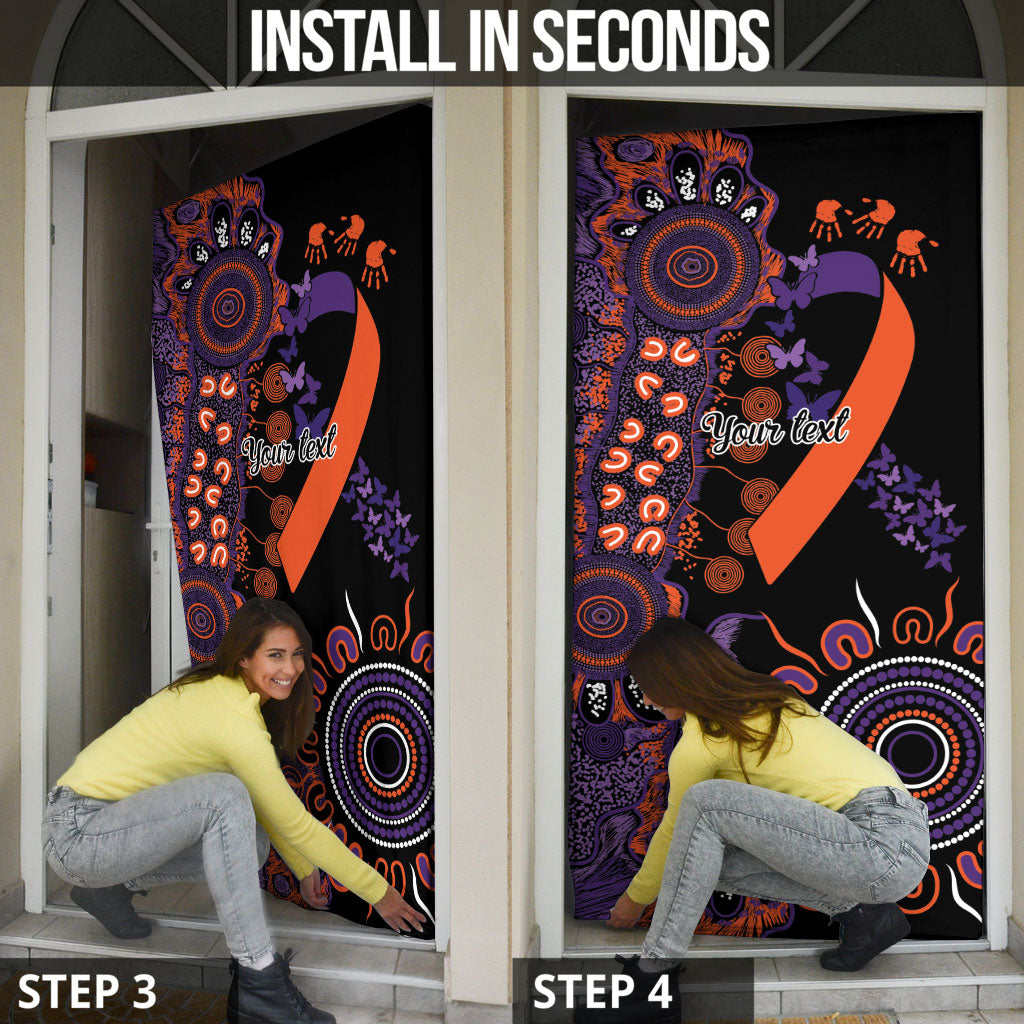 Australia Psoriasis Support Personalised Door Cover Aboriginal Ribbon Dot Painting