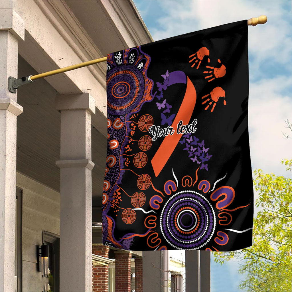 Australia Psoriasis Support Personalised Garden Flag Aboriginal Ribbon Dot Painting