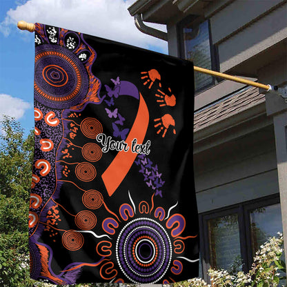 Australia Psoriasis Support Personalised Garden Flag Aboriginal Ribbon Dot Painting