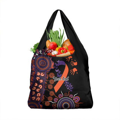 Australia Psoriasis Support Personalised Grocery Bag Aboriginal Ribbon Dot Painting