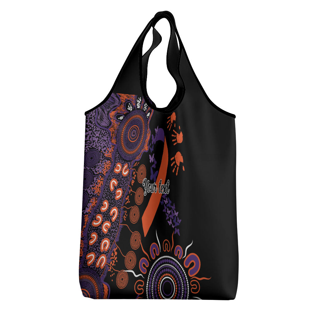 Australia Psoriasis Support Personalised Grocery Bag Aboriginal Ribbon Dot Painting