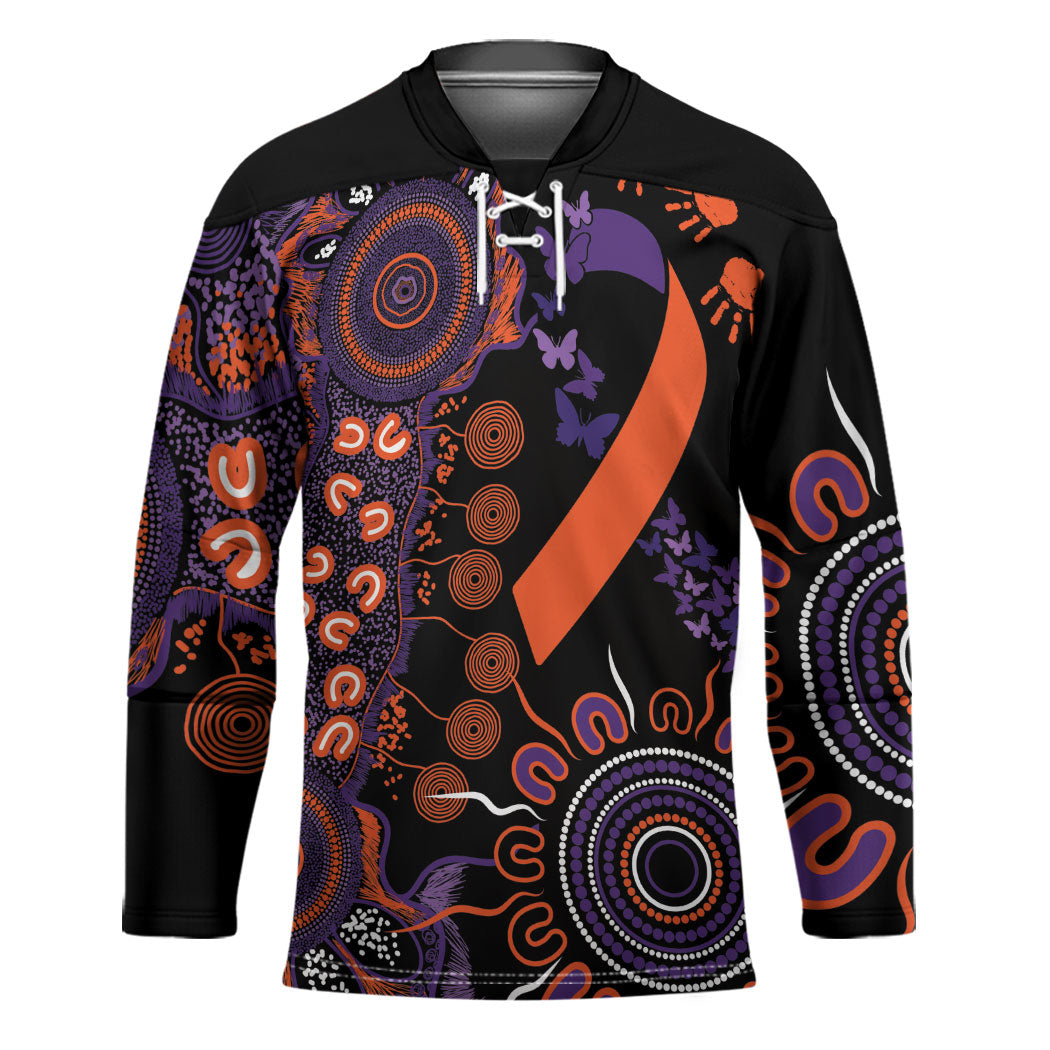 Australia Psoriasis Support Personalised Hockey Jersey Aboriginal Ribbon Dot Painting