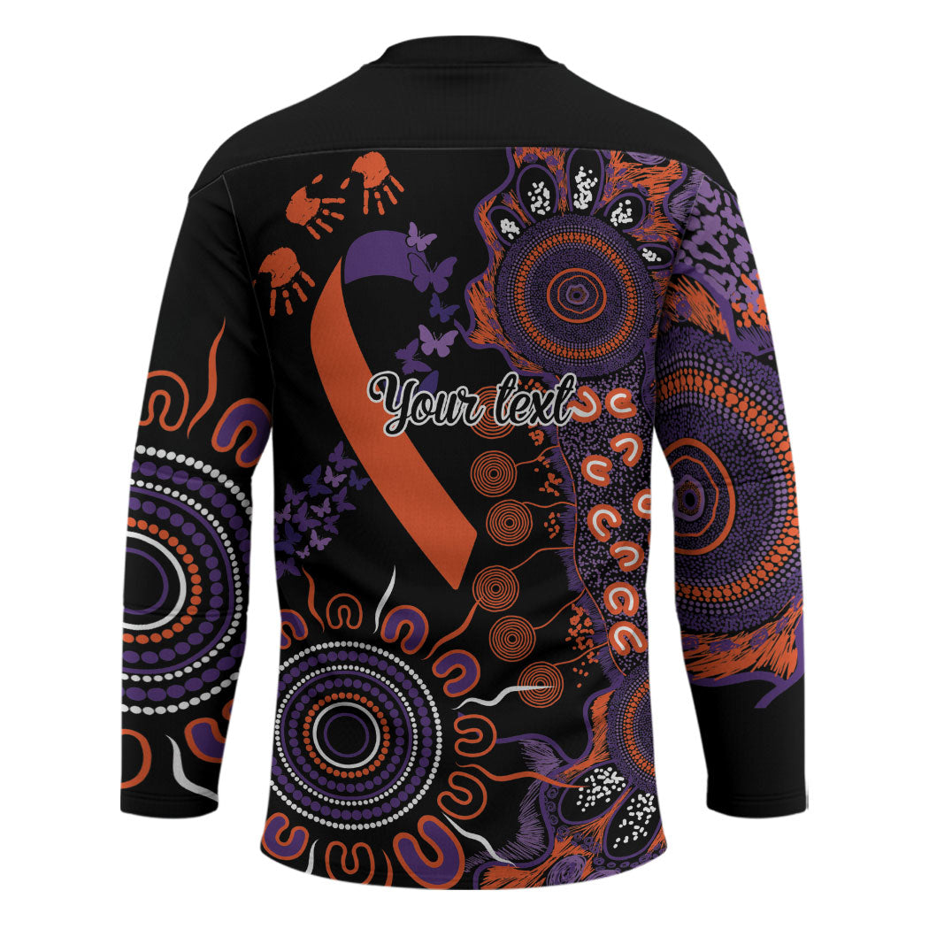 Australia Psoriasis Support Personalised Hockey Jersey Aboriginal Ribbon Dot Painting