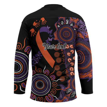 Australia Psoriasis Support Personalised Hockey Jersey Aboriginal Ribbon Dot Painting