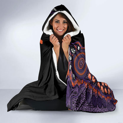 Australia Psoriasis Support Personalised Hooded Blanket Aboriginal Ribbon Dot Painting