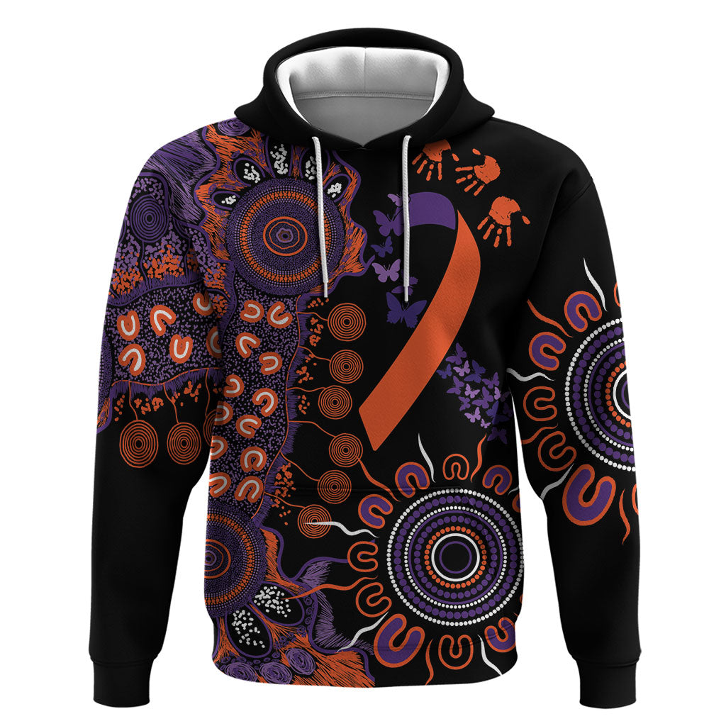 Australia Psoriasis Support Personalised Hoodie Aboriginal Ribbon Dot Painting