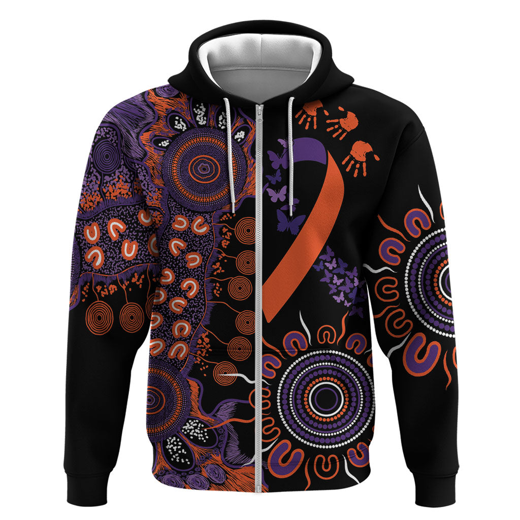 Australia Psoriasis Support Personalised Hoodie Aboriginal Ribbon Dot Painting