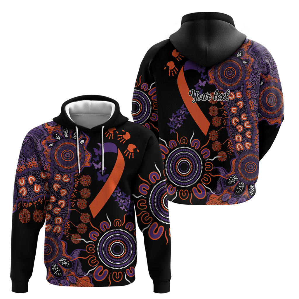 Australia Psoriasis Support Personalised Hoodie Aboriginal Ribbon Dot Painting