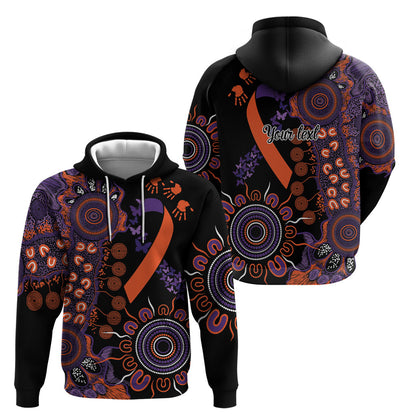 Australia Psoriasis Support Personalised Hoodie Aboriginal Ribbon Dot Painting