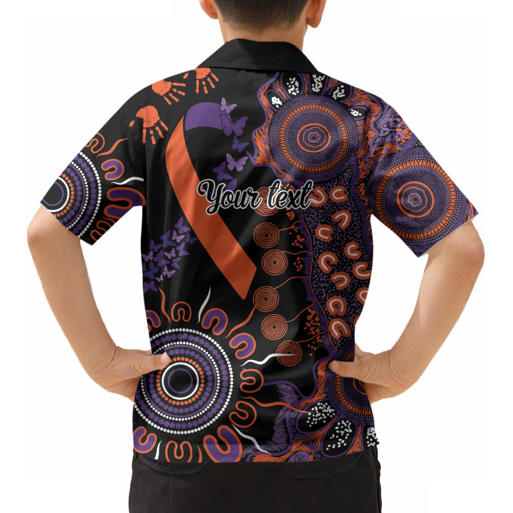 Australia Psoriasis Support Personalised Kid Hawaiian Shirt Aboriginal Ribbon Dot Painting