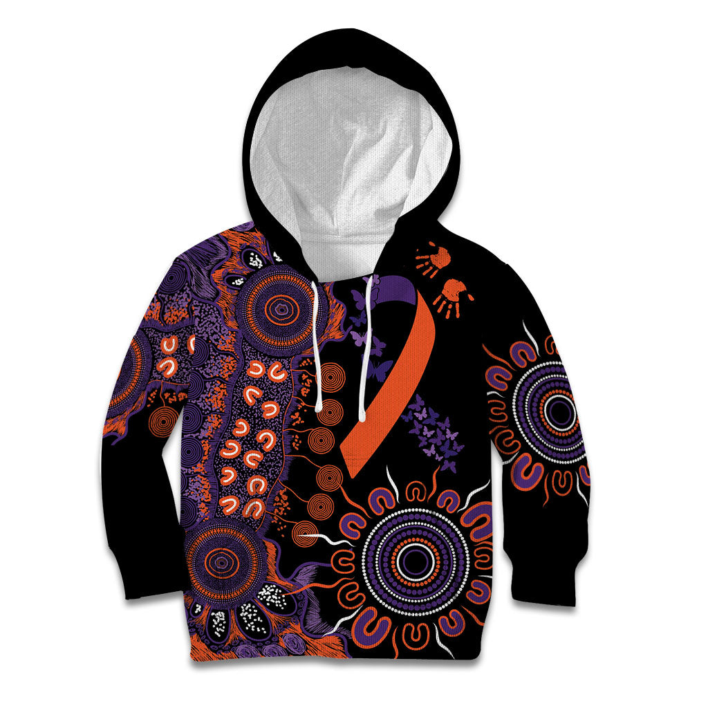 Australia Psoriasis Support Personalised Kid Hoodie Aboriginal Ribbon Dot Painting