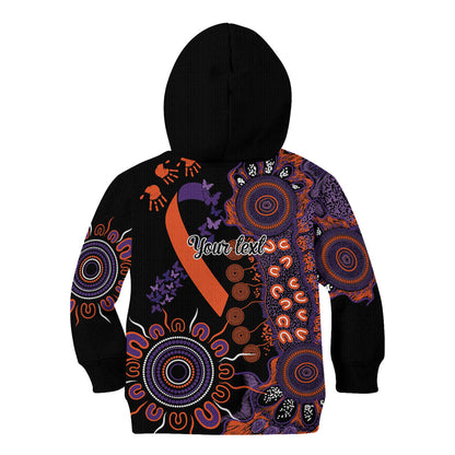 Australia Psoriasis Support Personalised Kid Hoodie Aboriginal Ribbon Dot Painting