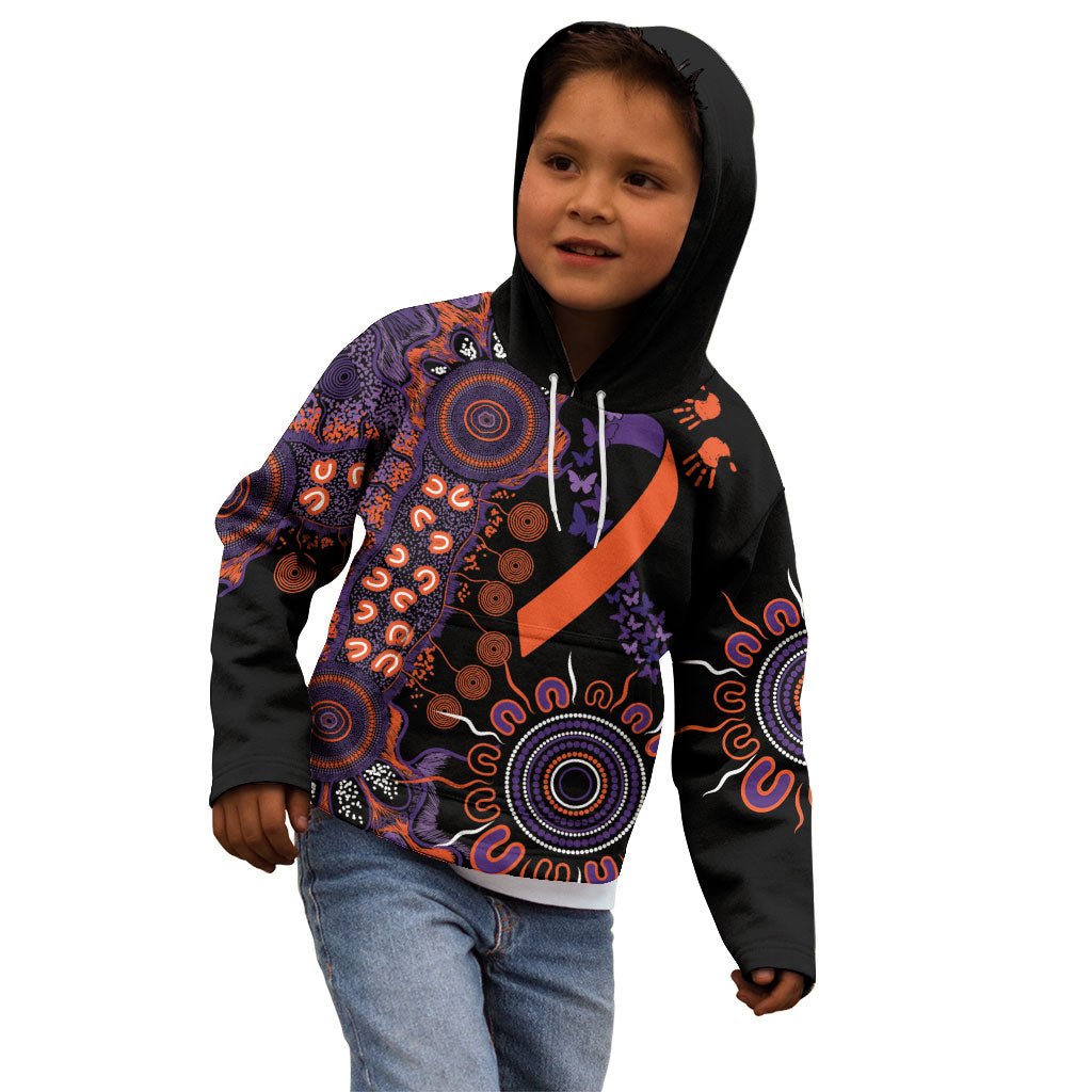 Australia Psoriasis Support Personalised Kid Hoodie Aboriginal Ribbon Dot Painting