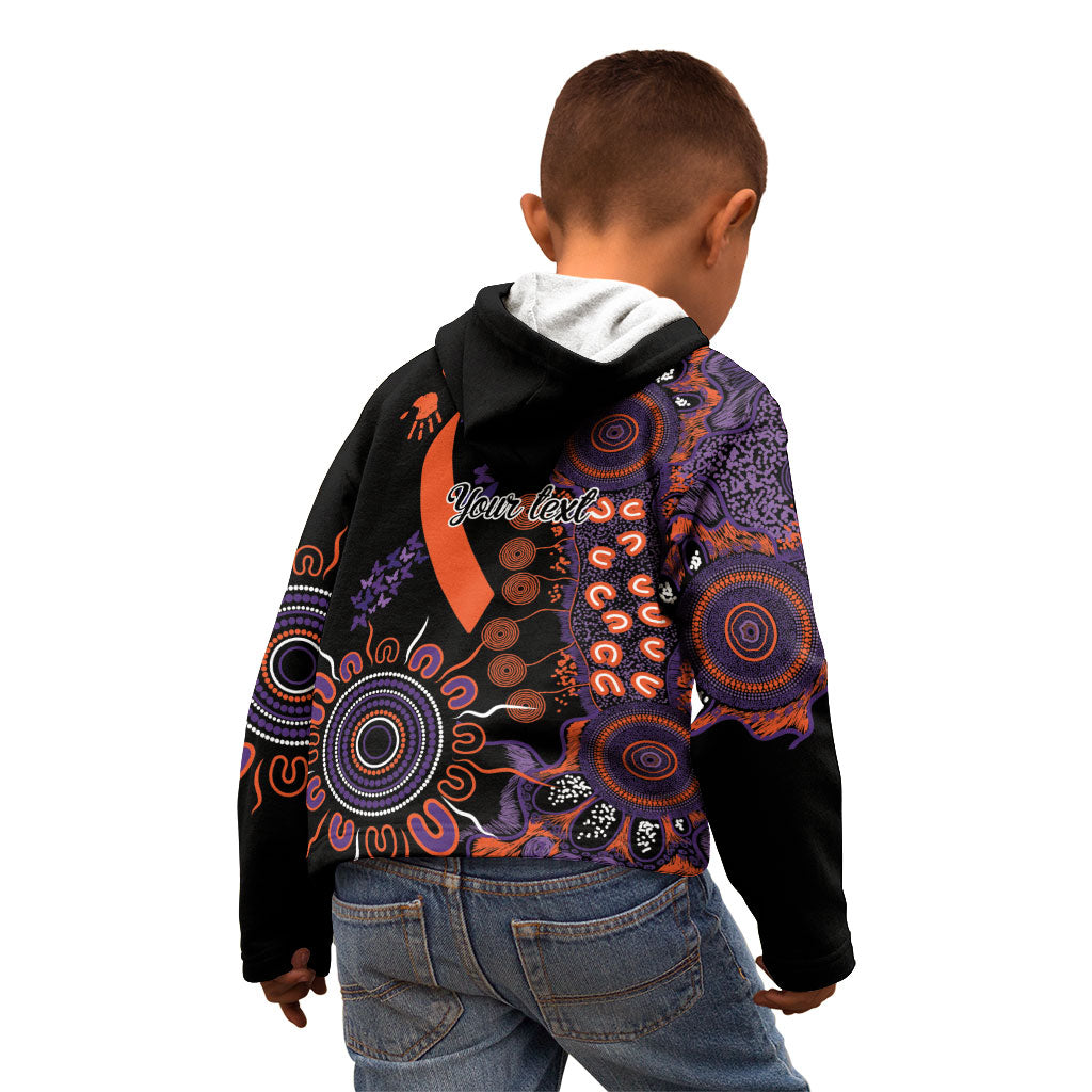 Australia Psoriasis Support Personalised Kid Hoodie Aboriginal Ribbon Dot Painting