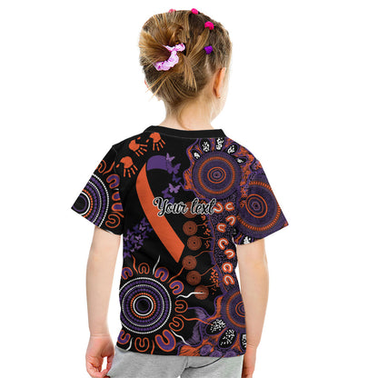 Australia Psoriasis Support Personalised Kid T Shirt Aboriginal Ribbon Dot Painting